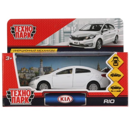 Машина металл KIA RIO длина 12 см, двери, багаж, инерц, белый, кор. Технопарк в кор.2*36шт RIO-WT - купить в интернет-магазине «Буратино»