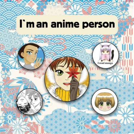 Набор значков. I'm an anime person (5 шт.) 978-5-04-120841-7 - купить в интернет-магазине «Буратино»