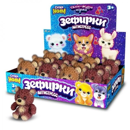 Игрушка мялка с мукой мишка, дисплей Супер Жим уп-12шт в кор.6уп YM-BRS-01-RU - купить в интернет-магазине «Буратино»
