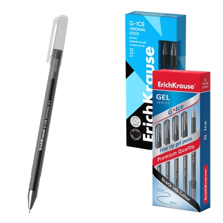 Ручка гелевая ErichKrause G-Ice Stick Original 0.5, цвет чернил черный - купить в интернет-магазине «Буратино»