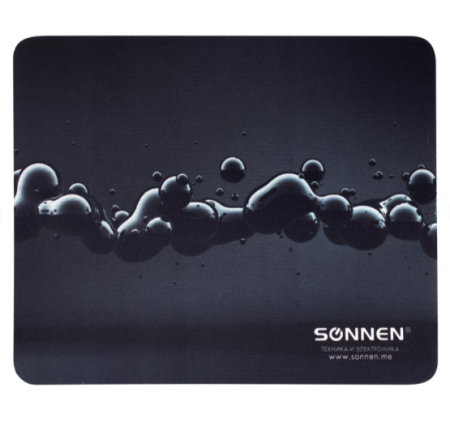Коврик для мыши SONNEN "DROPS", резина + ткань, 220х180х3 мм, 513290 - купить в интернет-магазине «Буратино»