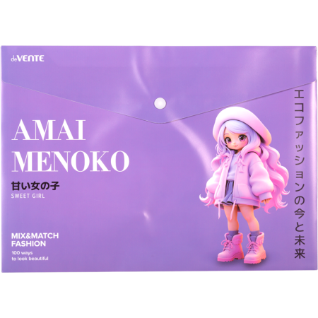 Папка-конверт на кнопке "deVENTE. Amai Menoko" A4 (330x235 мм) 180 мкм - купить в интернет-магазине «Буратино»