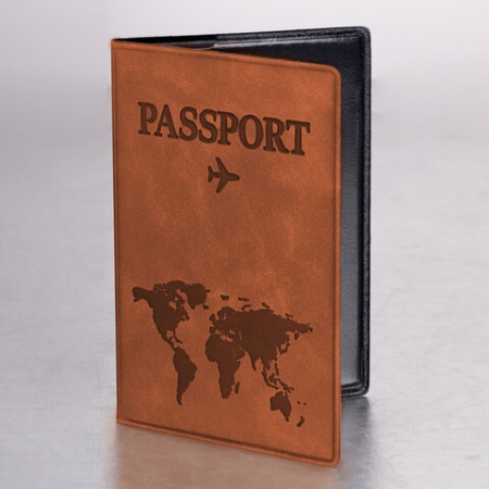 Обложка для паспорта "Passport Map", мягкая экокожа, коричневая, STAFF, 238876 - купить в интернет-магазине «Буратино»