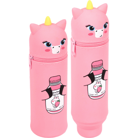 Пенал "deVENTE. Unicorn and Juice" 21(18)x6x6 см, фигурный, силиконовый, пастельный розовый 7027205 - купить в интернет-магазине «Буратино»