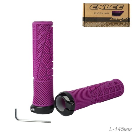 Грипсы 145 мм. Эргономичные. ENLEE. Ультрамягкие с PC струбцинами. Special Soft TPE+PP5. Purple 7495 - купить в интернет-магазине «Буратино»