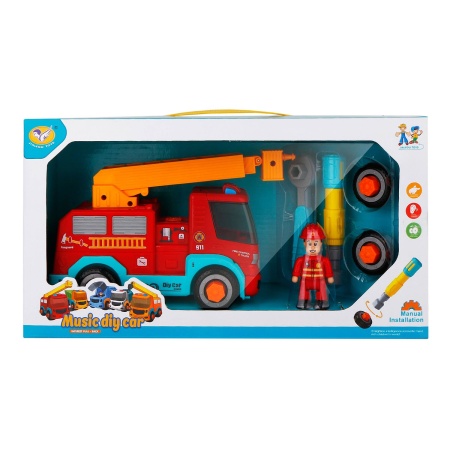 JIALEGU TOYS Игровой набор "Пожарная автовышка" (33 см, шуруповёрт, инструм., звук, фигурка водителя - купить в интернет-магазине «Буратино»