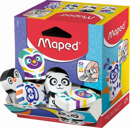 119001 ERGO FUN MULTI COLOR Ластик фигурный декорированный, эргономичный, ассорти, в дисплее 119001 - купить в интернет-магазине «Буратино»