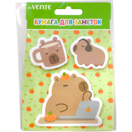 Набор клейкой бумаги для заметок "deVENTE. Capybara&Work" 40x40 мм и 70x70 мм, 3x20 листов - купить в интернет-магазине «Буратино»