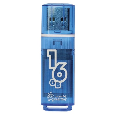 Флеш-диск 16 GB, SMARTBUY Glossy, USB 2.0, синий, SB16GBGS-B - купить в интернет-магазине «Буратино»
