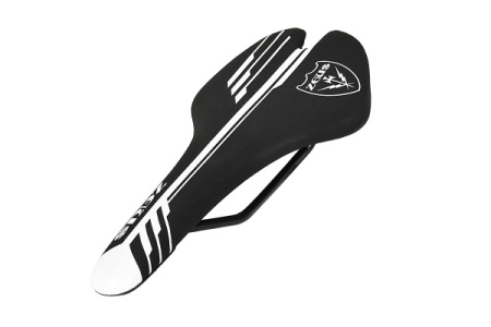Седло ZEUS Z-1013 MTB Sport 278x140mm,рельсы сталь,анатомическое,черно-белое,290гр - купить в интернет-магазине «Буратино»