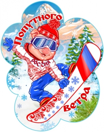 Сувенирный однослойный магнит  ''Хрюшка сноубордист" Т-9631 Т-9631 - купить в интернет-магазине «Буратино»