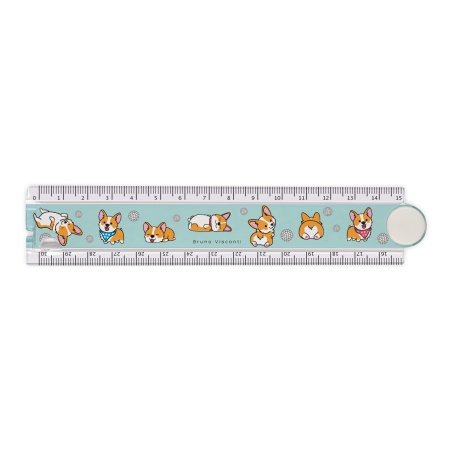 ЛИНЕЙКА ПЛАСТИКОВАЯ СКЛАДНАЯ "HappyGraphix. Веселые корги" 15 / 30 CМ 45-0010/02 - купить в интернет-магазине «Буратино»