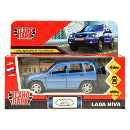 Машина металл LADA NIVA 12 см, двери, багаж, инерц, синий, кор. Технопарк в кор.2*36шт - купить в интернет-магазине «Буратино»