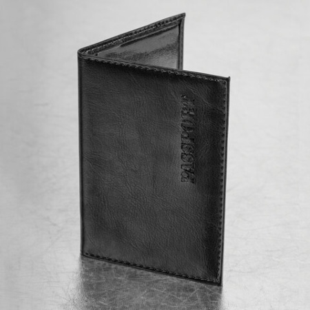 Обложка для паспорта экокожа,"PASSPORT", черная, STAFF Profit - купить в интернет-магазине «Буратино»