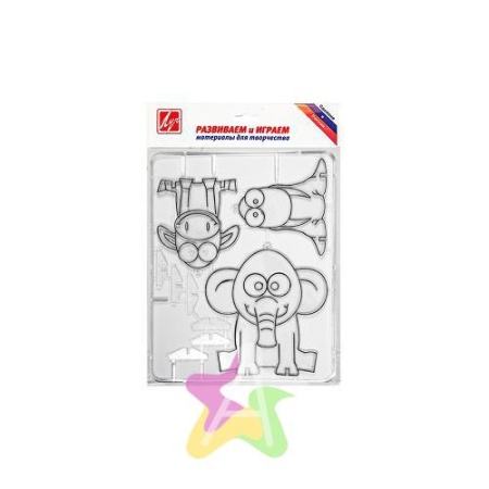 Трафарет д/рис красками по стеклу "Слон и компания" 26С 1577-08 - купить в интернет-магазине «Буратино»