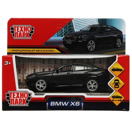 Машина металл BMW X6 длина 12 см, двери, багаж, инер, черный, кор. Технопарк в кор.2*36шт X6-12-BK - купить в интернет-магазине «Буратино»
