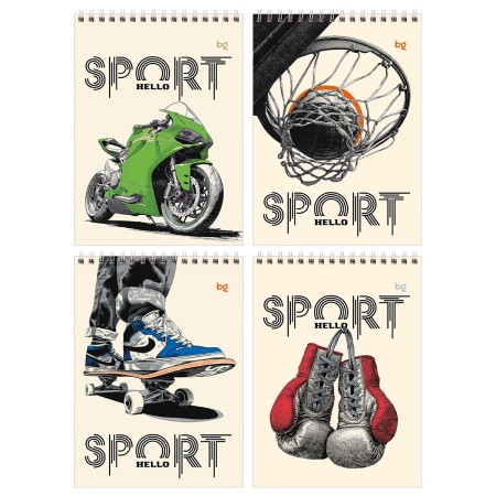 Блокнот А5 40л. на гребне BG "Hello sport" Б5гр40 06177 - купить в интернет-магазине «Буратино»