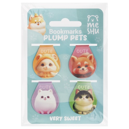 Закладки магнитные для книг, 4шт., MESHU "Plum pets", голографическая фольга MS_66067 - купить в интернет-магазине «Буратино»