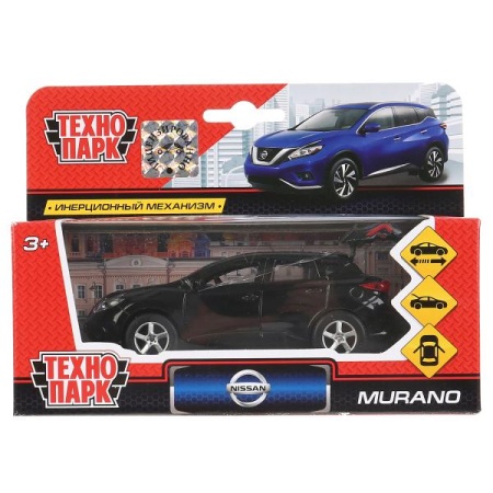 Машина металл NISSAN murano 12 см, двери, багаж., инерц., черн., кор. Технопарк в кор.2*24шт SB-17-7 - купить в интернет-магазине «Буратино»