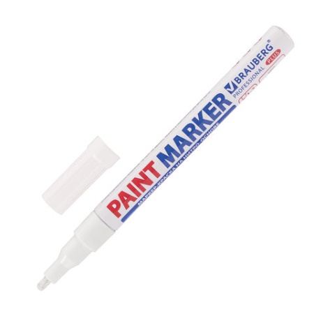 Маркер-краска лаковый (paint marker) 2 мм, БЕЛЫЙ, НИТРО-ОСНОВА, алюминиевый корпус, BRAUBERG PROFESS - купить в интернет-магазине «Буратино»
