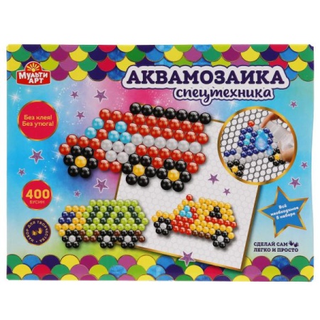 Набор д/детского тв-ва аквамозаика 400 бусин, СПЕЦТЕХНИКА МУЛЬТИ АРТ в кор.48шт AQUABEADS400-MULART4 - купить в интернет-магазине «Буратино»