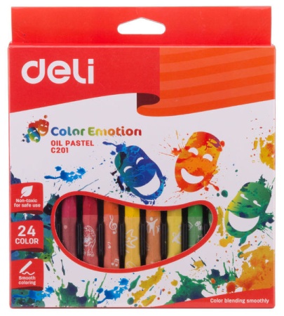 Масляная пастель Deli EC20120 Color Emotion шестигранные 24цв. картон.кор./европод. - купить в интернет-магазине «Буратино»
