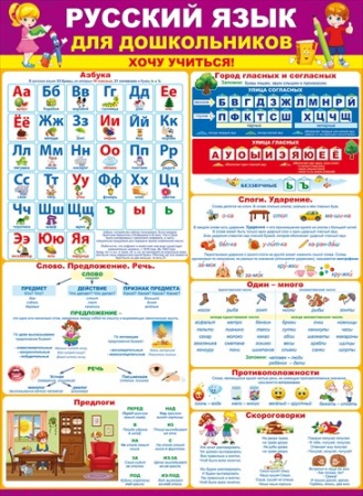 Плакат "Русский язык для дошкольников. Хочу учиться!" 64.791 - купить в интернет-магазине «Буратино»