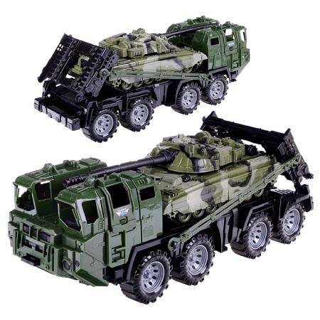 Военный тягач "Щит" с танком (камуфляж) 258/1 - купить в интернет-магазине «Буратино»