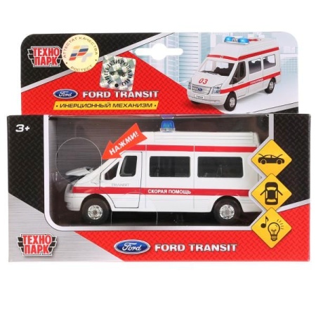 Машина металл свет-звук FORD transit 13 см, двери, багаж., инерц., кор. Технопарк в кор.2*24шт SB-13 - купить в интернет-магазине «Буратино»