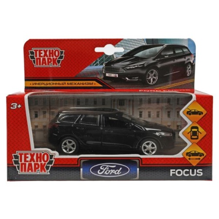 Машина металл FORD FOCUS TURNIER длина 12 см, двер, баг, инерц, черный, кор. Технопарк в кор.72шт FO - купить в интернет-магазине «Буратино»