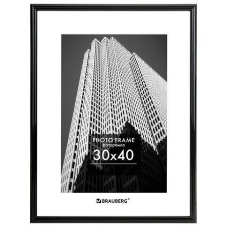 Рамка 30х40 см небьющаяся, багет 14 мм, пластик, BRAUBERG "Original", черная, 391230 391230 - купить в интернет-магазине «Буратино»
