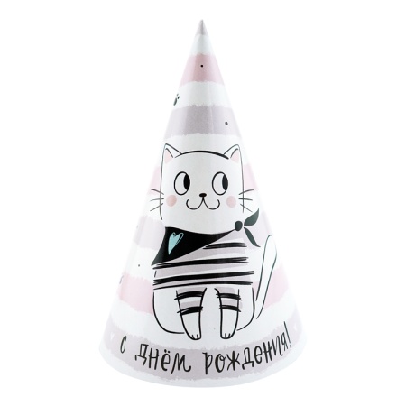 Колпачки "С Днем Рождения" Котики / набор 6 шт. / (РОССИЯ) 770023 - купить в интернет-магазине «Буратино»