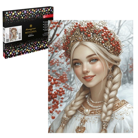Алмазная  мозаика с частичной выкладкой (набор для творчества) РУССКАЯ КРАСА, 30х40 - купить в интернет-магазине «Буратино»