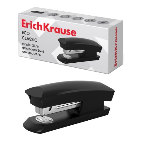 Степлер №24/6 ErichKrause Eco Classic до 30 листов, черный - купить в интернет-магазине «Буратино»