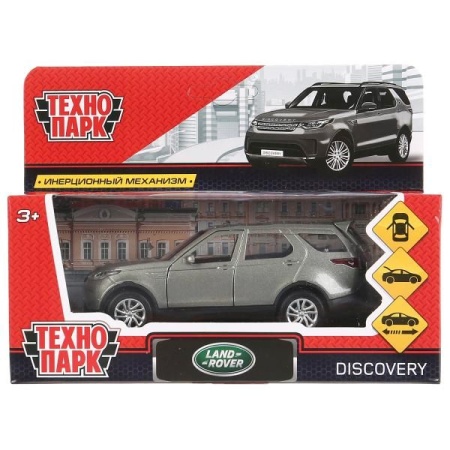 Машина металл LAND ROVER DISCOVERY, 12 см, двери, багаж, инерц, серый, кор Технопарк в кор.2*36шт DI - купить в интернет-магазине «Буратино»