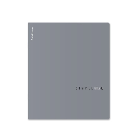 Тетрадь общая ученическая ErichKrause Simple Color, серый, 48 листов, клетка, soft-touch - купить в интернет-магазине «Буратино»