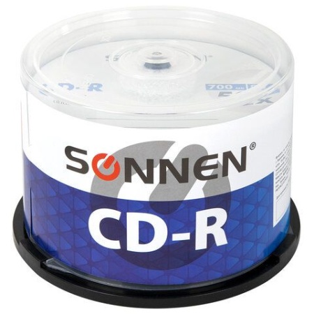 Диски CD-R SONNEN 700 Mb 52x Cake Box (упаковка на шпиле), КОМПЛЕКТ 50 шт., 512570 512570 - купить в интернет-магазине «Буратино»