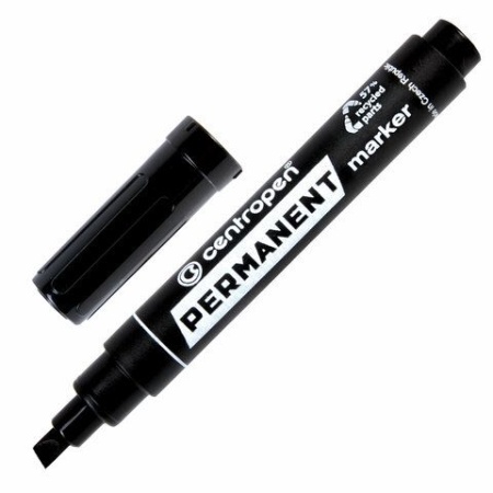 Маркер перманентный CENTROPEN 8576, ЧЕРНЫЙ, скошенный наконечник, 1-4,6 мм, 5 8576 0112 - купить в интернет-магазине «Буратино»