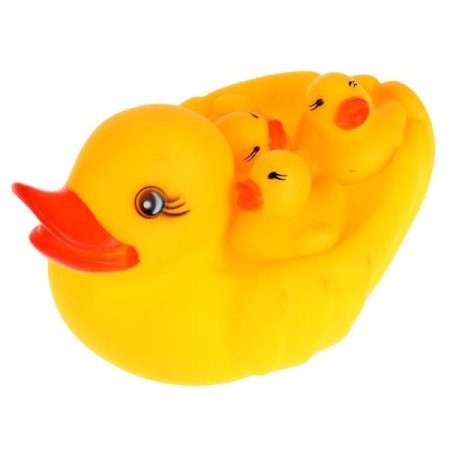 Игрушка для ванны утка-мыльница с утятами в сетке КАПИТОШКА в кор.2*108шт 1443307-R - купить в интернет-магазине «Буратино»