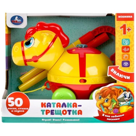 Каталка 50 песен,стихов,звуков.свет.веревка и палка для катания.кор.бат. Умка в кор.36шт HT1073-R - купить в интернет-магазине «Буратино»