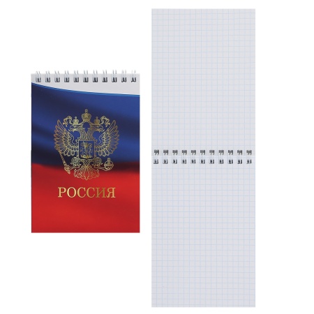 Блокнот А6 (97*141) 40л клетка дв спир обл мягк карт KLERK Флаг России 231986 231986 - купить в интернет-магазине «Буратино»