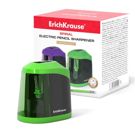 Точилка электрическая ErichKrauseR Spiral с контейнером, цвет корпуса ассорти (в коробке по 1 шт.) 4 - купить в интернет-магазине «Буратино»
