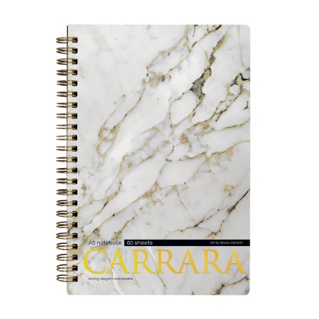 ТЕТРАДЬ НА ГРЕБНЕ, А5, Bruno Visconti "CARRARA" 60л. клетка 7-60-201/25 - купить в интернет-магазине «Буратино»