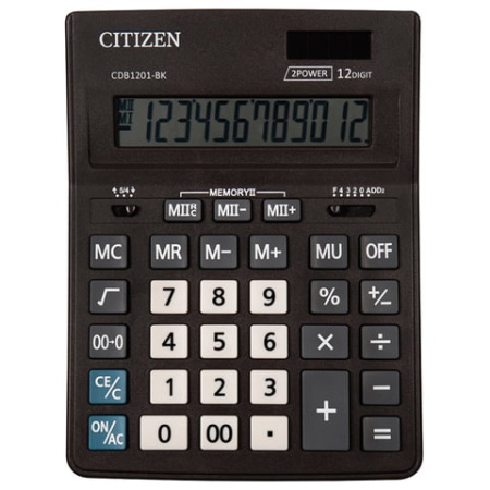 Калькулятор настольный Eleven Business Line CDB1201-BK, 12 разрядов, двойное питание, 155*205*35мм, - купить в интернет-магазине «Буратино»