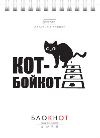 Блокнот 40л А6ф клетка Обл. мел.картон УФ-лак на гребне 6 дизайнов в блоке серия -Муркомания- - купить в интернет-магазине «Буратино»