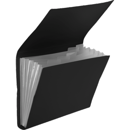 Папка с клапаном с 6-ю отделениями "deVENTE. Black" A4 (325x230x20 мм) 550 мкм, черная - купить в интернет-магазине «Буратино»