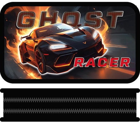Пенал двухсекционный большой тканевый торец, GHOST RACER 2025 ПО-090 - купить в интернет-магазине «Буратино»
