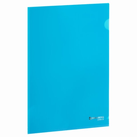 Папка-уголок плотная BRAUBERG SUPER, 0,18 мм, синяя, 270479 270479 - купить в интернет-магазине «Буратино»