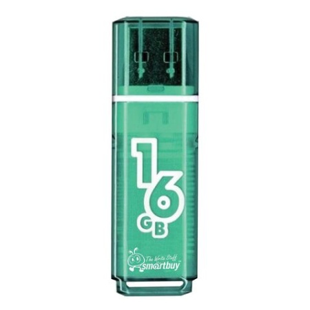 Флеш-диск 16 GB, SMARTBUY Glossy, USB 2.0, зеленый, SB16GBGS-G - купить в интернет-магазине «Буратино»