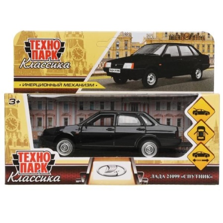 Машина металл LADA-21099 "СПУТНИК" 12 см, двери, багаж, инерц, черный, кор. Технопарк в кор.2*36шт 2 - купить в интернет-магазине «Буратино»